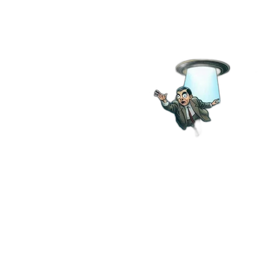 umbrella, robot, creature, staff transparent PNG cut-out