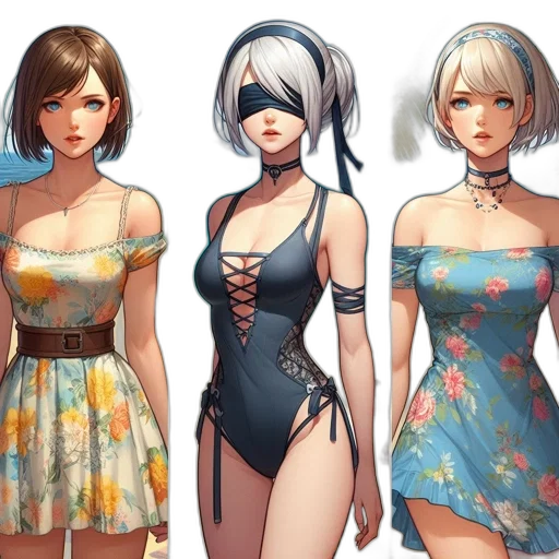 dress, concept art, fantasy art, anime transparent PNG cut-out