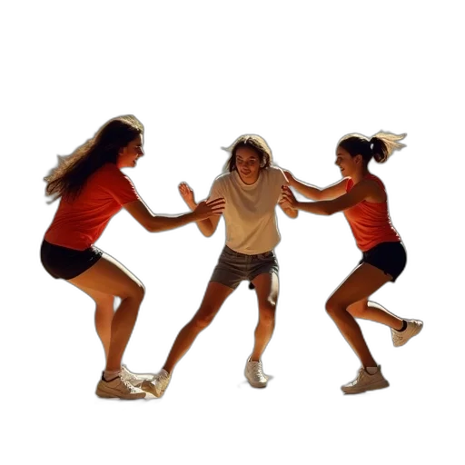 women, playing, dodge, ball transparent PNG cut-out