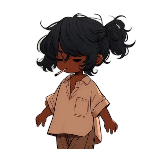staff, hair, creature, dress transparent PNG cut-out