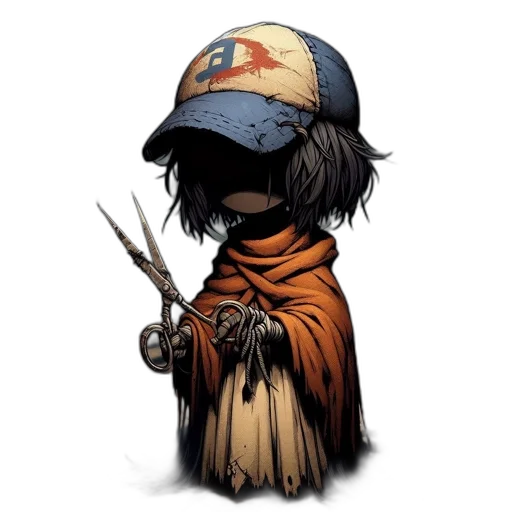 staff, hat, jacket, weapon transparent PNG cut-out