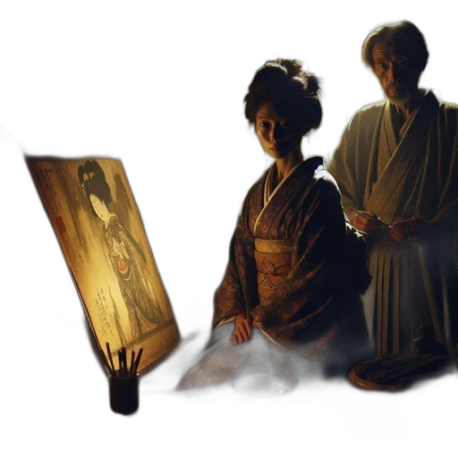 staff, mask, oil painting, concept art transparent PNG cut-out