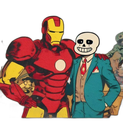 comic book art, concept art, cartoon, pixel art transparent PNG cut-out