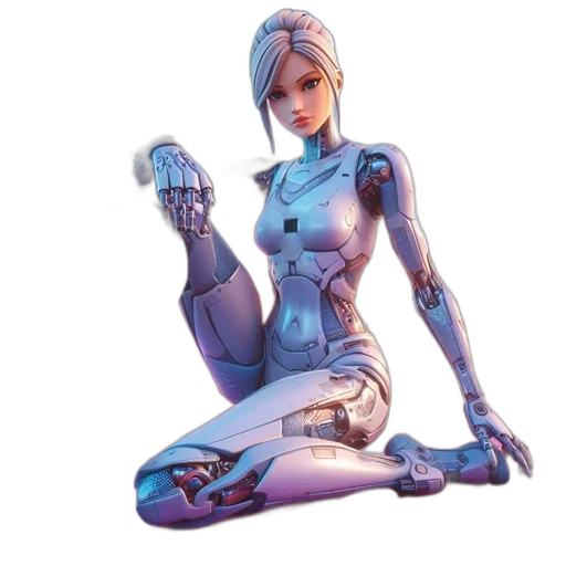 robot, concept art, cyberpunk, pixel art transparent PNG cut-out