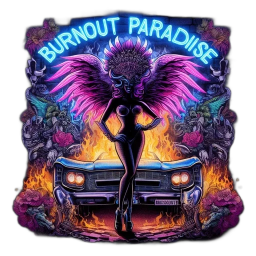 car, jacket, vaporwave, concept art transparent PNG cut-out