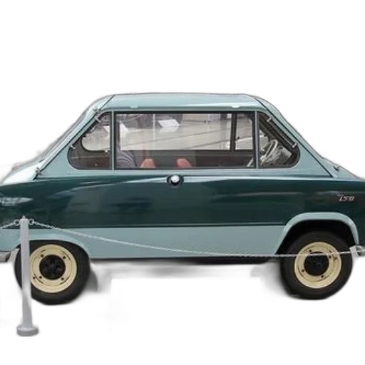 car, vintage, green, white transparent PNG cut-out