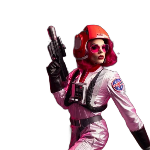 staff, jacket, weapon, robot transparent PNG cut-out