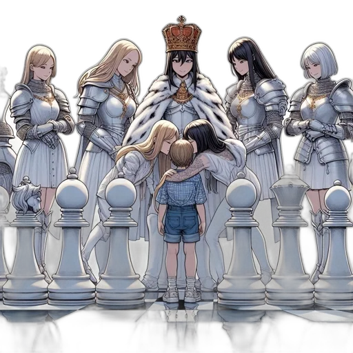 crown, robot, sword, concept art transparent PNG cut-out