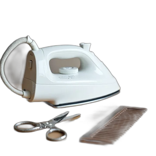 hair, white, iron, cord transparent PNG cut-out
