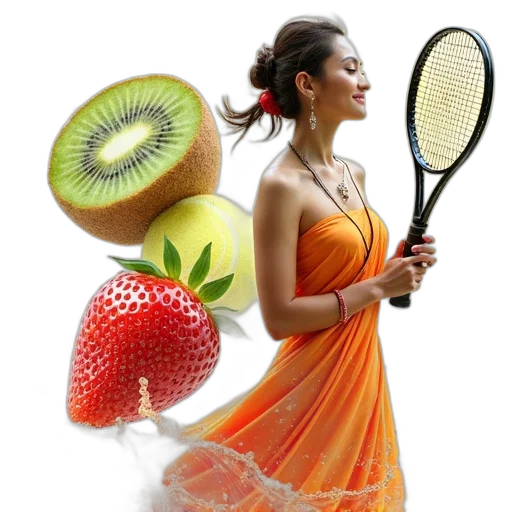 food, dress, photorealistic, 3d render transparent PNG cut-out