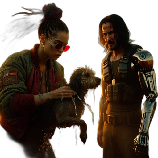 concept art, cyberpunk, comic book art, outer space transparent PNG cut-out