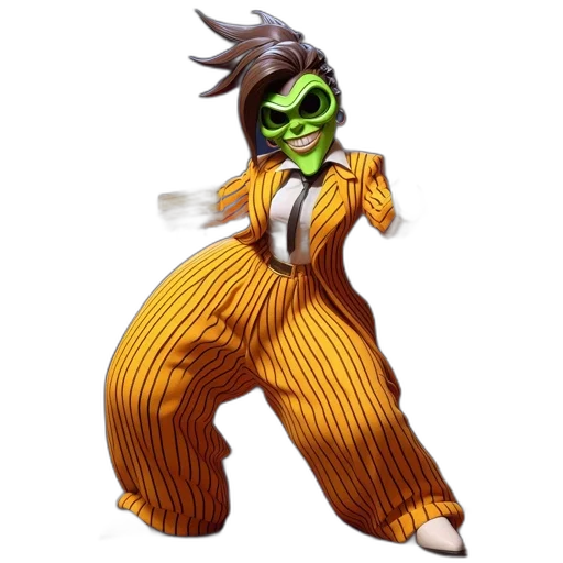 mask, jacket, staff, creature transparent PNG cut-out