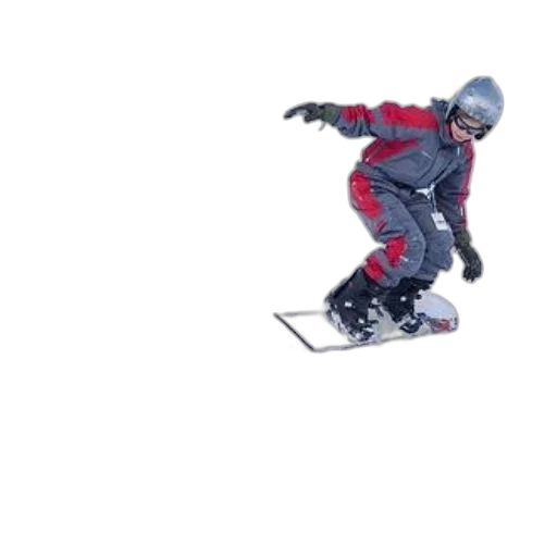 snowboarder, red, gray, outfit transparent PNG cut-out