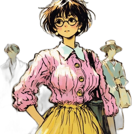 dress, jacket, staff, hat transparent PNG cut-out