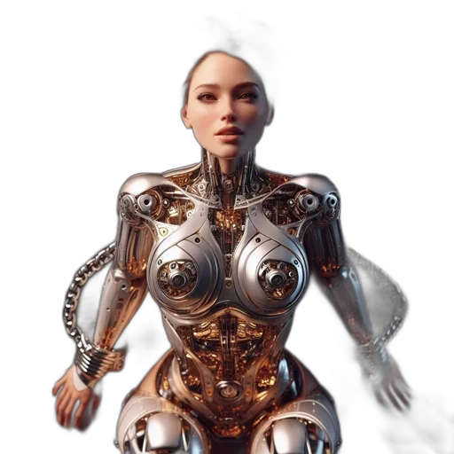 robot, dress, concept art, 3d render transparent PNG cut-out
