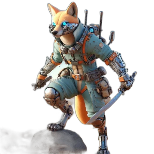 robot, animal, weapon, staff transparent PNG cut-out