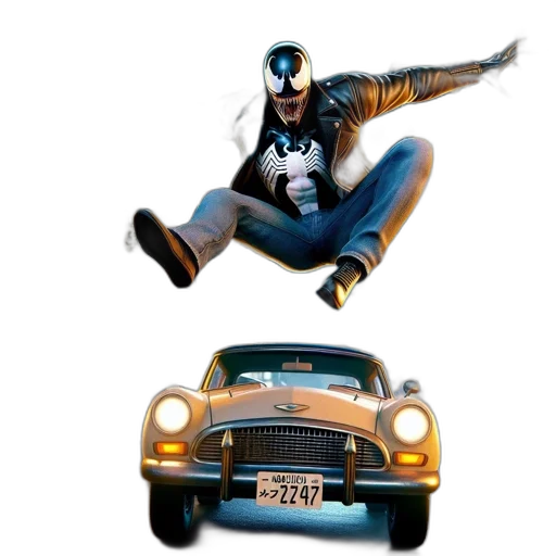 car, concept art, comic book art, 3d render transparent PNG cut-out