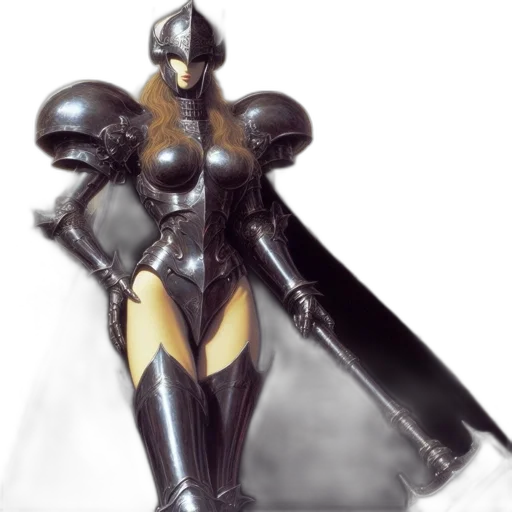 robot, dress, sword, 3d render transparent PNG cut-out
