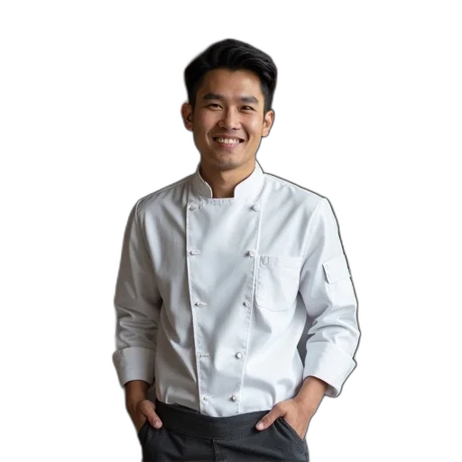 staff, food, jacket, asian transparent PNG cut-out