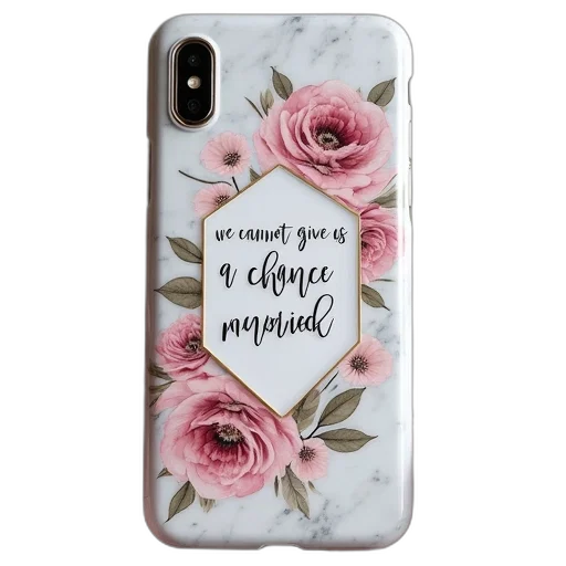 marble, iphone, case, floral transparent PNG cut-out