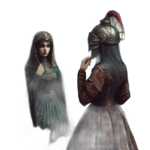 dress, sword, mask, face transparent PNG cut-out