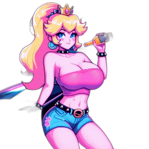 vaporwave, pixel art, concept art, cartoon transparent PNG cut-out