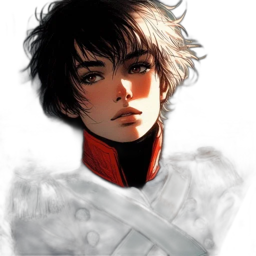 face, jacket, sword, dragon transparent PNG cut-out