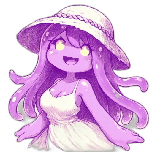 hat, dress, creature, flower transparent PNG cut-out