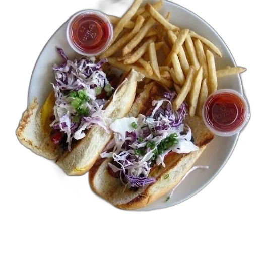 food, photorealistic, plate, two transparent PNG cut-out