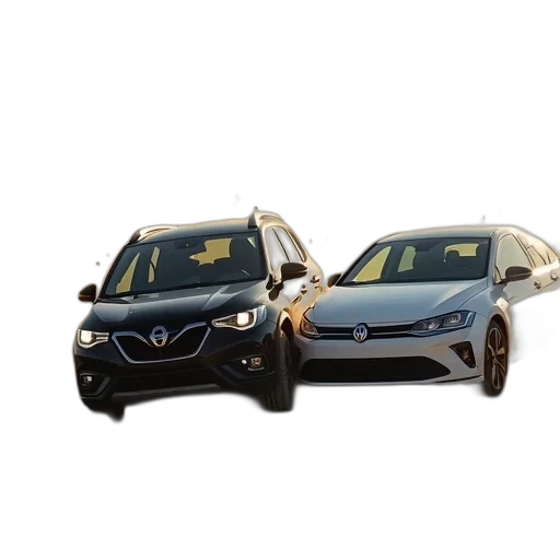 car, 3d render, black, crash transparent PNG cut-out