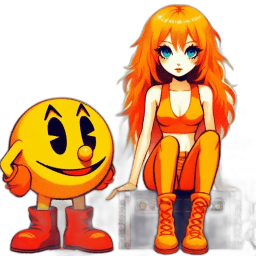 pixel art, concept art, anime, 3d render transparent PNG cut-out