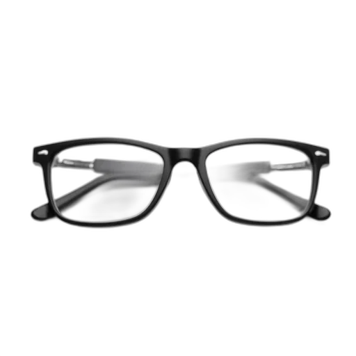 3d render, pair, eyeglasses, black transparent PNG cut-out