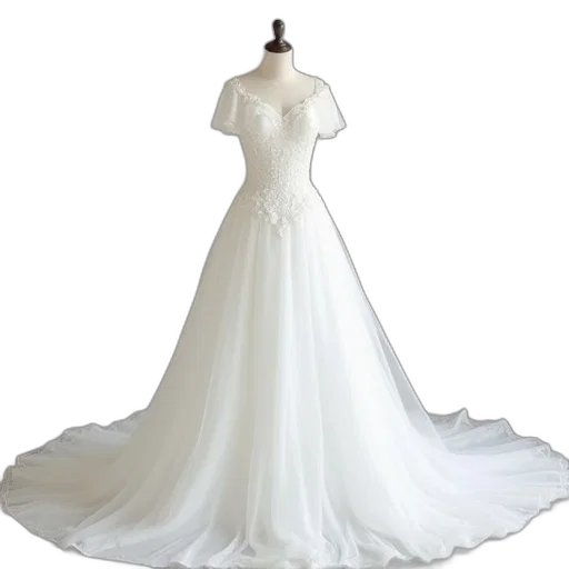 dress, beautiful, white, wedding transparent PNG cut-out
