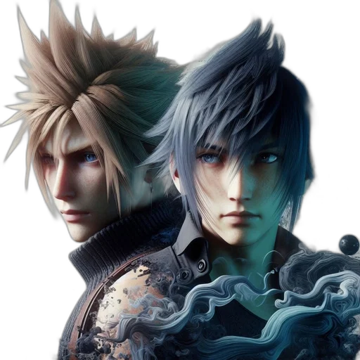 concept art, fantasy art, 3d render, two transparent PNG cut-out