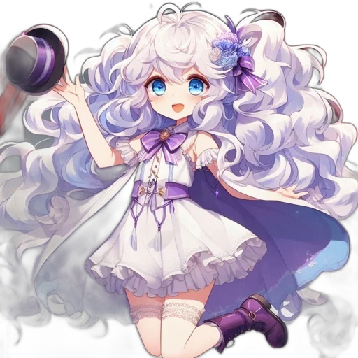 staff, hair, weapon, dress transparent PNG cut-out