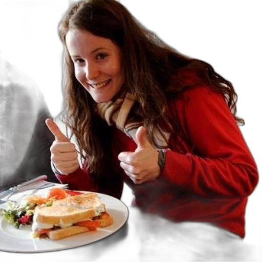 food, jacket, photorealistic, woman transparent PNG cut-out