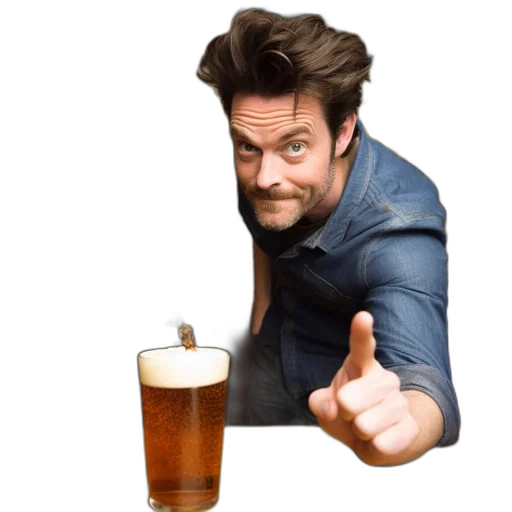 jacket, bottle, hair, face transparent PNG cut-out