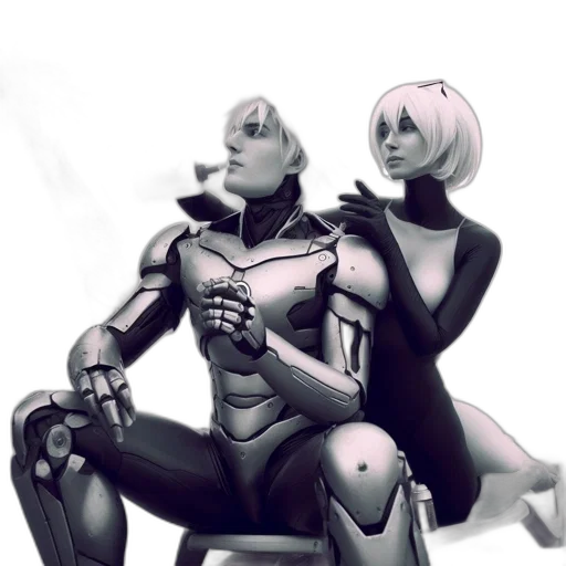 robot, concept art, comic book art, cyberpunk transparent PNG cut-out