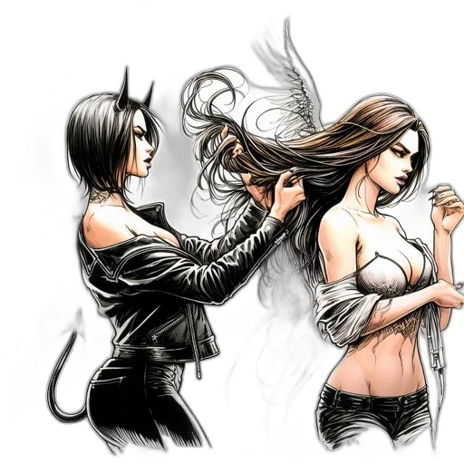 comic book art, concept art, fantasy art, cartoon transparent PNG cut-out