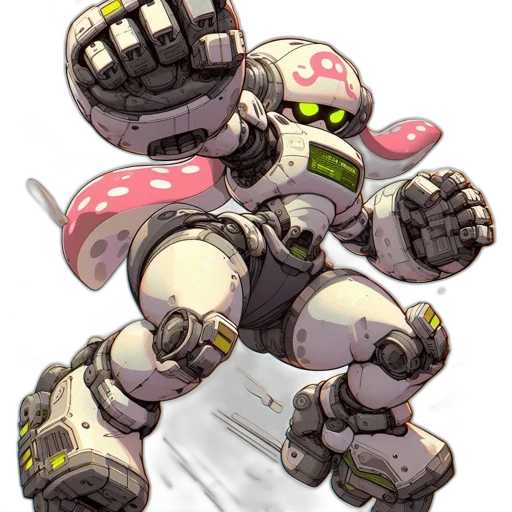 robot, weapon, concept art, pixel art transparent PNG cut-out