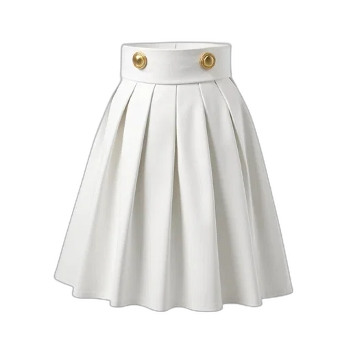 dress, white, pleated, skirt transparent PNG cut-out