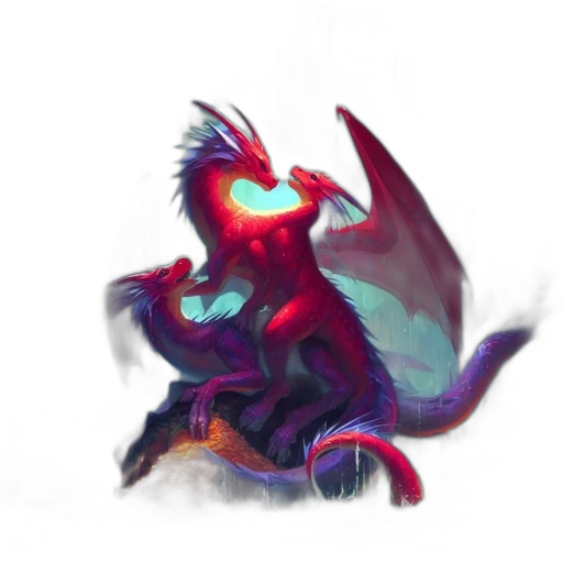 dragon, creature, animal, staff transparent PNG cut-out