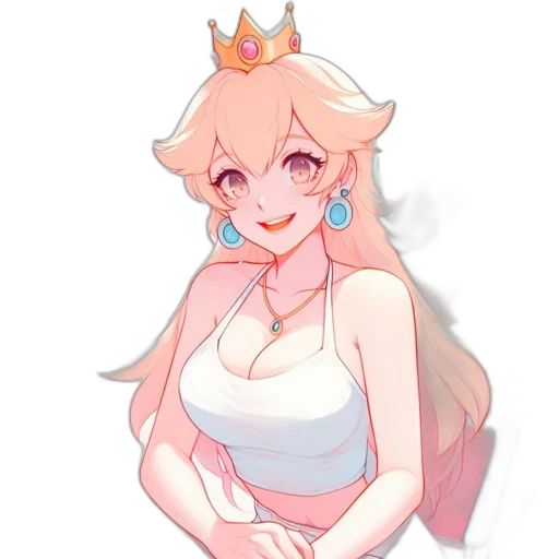 crown, dress, staff, anime transparent PNG cut-out