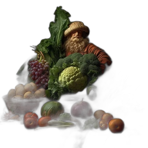 food, crown, photorealistic, 3d render transparent PNG cut-out