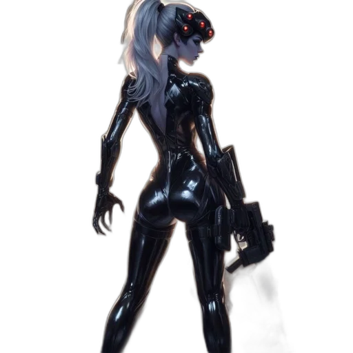robot, mask, creature, staff transparent PNG cut-out