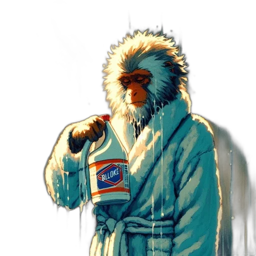 jacket, animal, bottle, staff transparent PNG cut-out