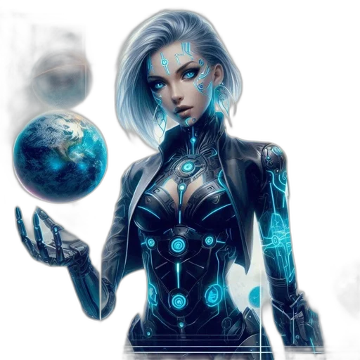robot, fantasy art, concept art, cyberpunk transparent PNG cut-out