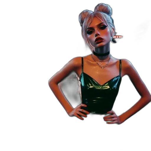 dress, mask, concept art, 3d render transparent PNG cut-out