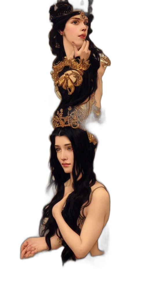 crown, dragon, hair, dress transparent PNG cut-out