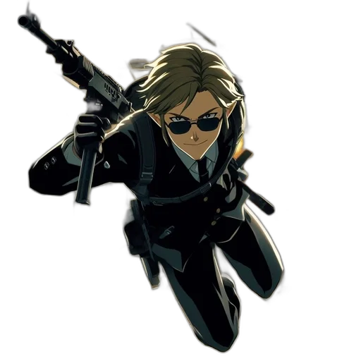 weapon, jacket, staff, comic book art transparent PNG cut-out